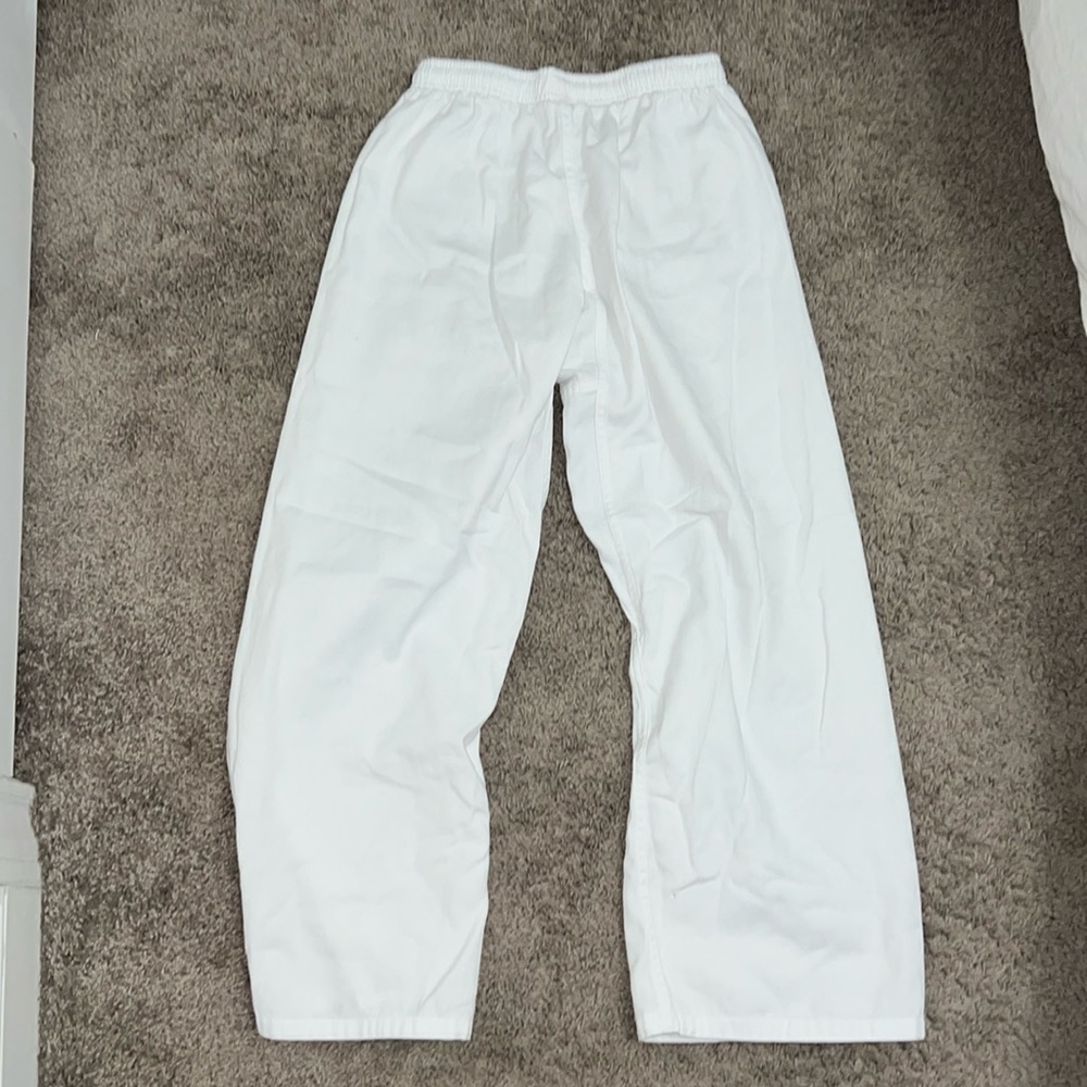 White Youth Size 3 Elastic Pants w/Tightening String; No Pockets